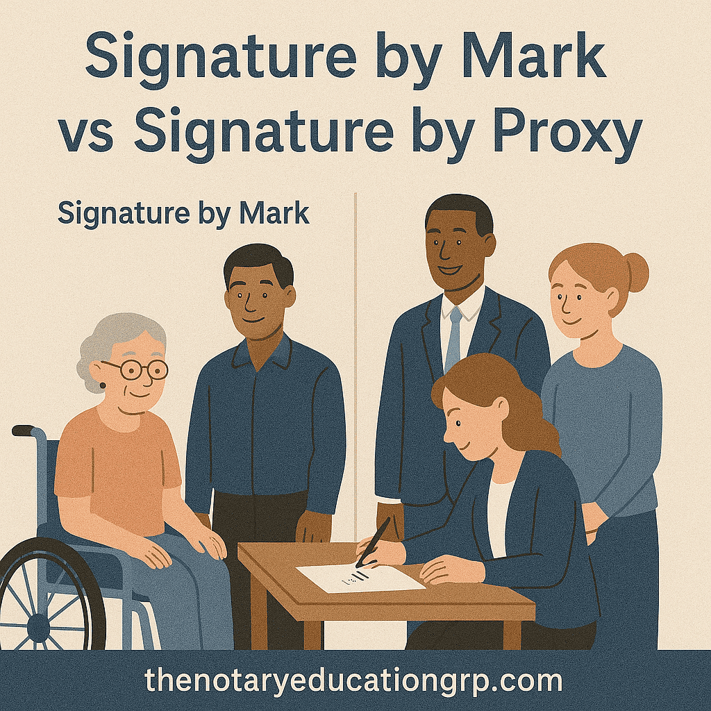 Signature by Mark vs. Signature by Proxy in Florida | Notary Guide for Disabled Signers